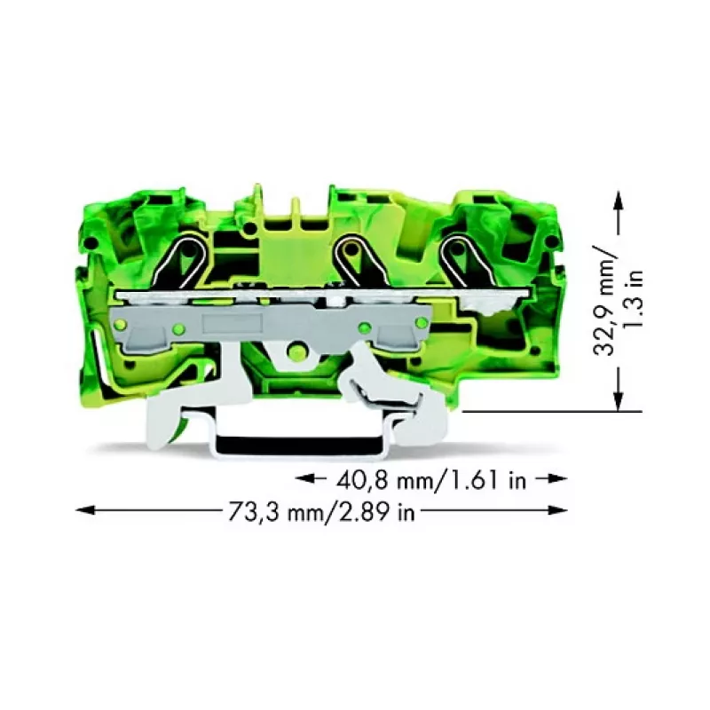 WAGO 2006-1307 End Plate for TOPJOB® S 2006 Series, Gray, 7.5 mm Width, 73.5 mm Height, 32.9 mm Depth
