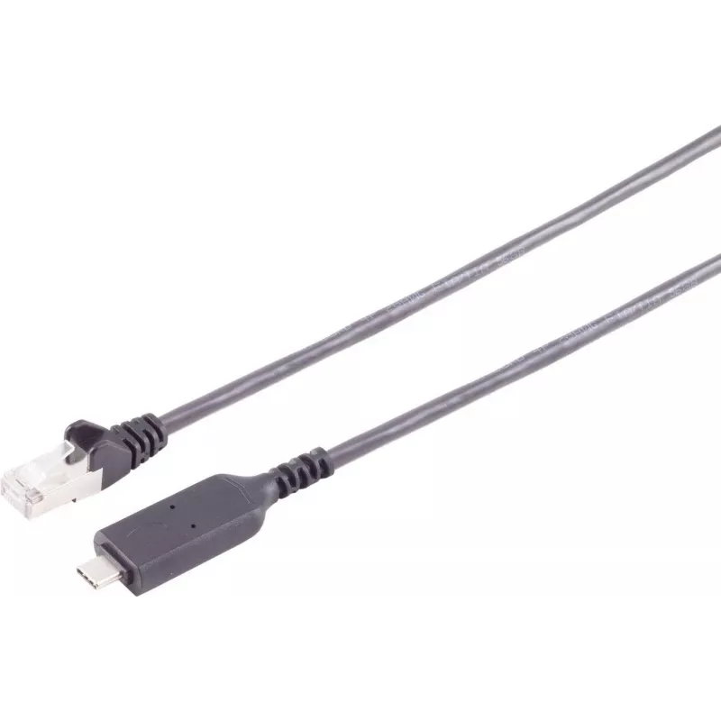S-IMPULS USB-C to RJ45 Gigabit Ethernet Adapter Cable 15m Black