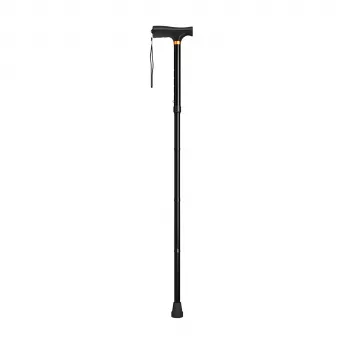 Weinberger Foldable Walking Stick - Adjustable Aluminium Cane with Ergonomic T-Handle, Black
