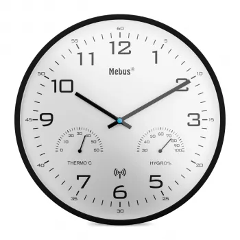 MEBUS 52840 Radio Controlled Wall Clock White 25 cm