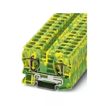 Phoenix Contact ST 10-PE Ground Terminal Block, Spring-Cage Connection, 10 mm², Green-Yellow