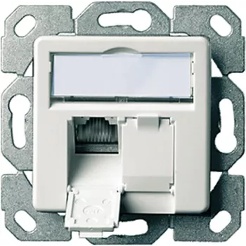 Telegärtner AMJ45 Data Outlet Module Cat5e 2xRJ45 Shielded White