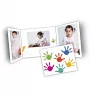 DAIBER Hands Portrait Photo Folders 13x18 cm, 25-Pack, White with Multicoloured Handprint Design