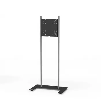 Kindermann Premium DS Racer Floor Stand for LCD Displays up to 70 inch - Anodized Aluminum - Black, Silver Metallic