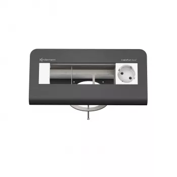 Kindermann CablePort desk² 80 4-fold Desk Power Module, Black