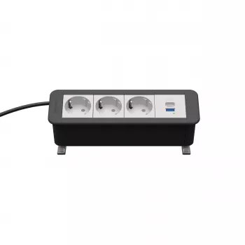 Kindermann CP Office Desk Power Module 4-fold 3x Schuko 1x USB-A (7550000223)