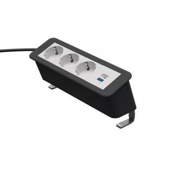 Kindermann CP Office Desk 4-Fold 3x Schuko 1x USB-C PD 60W Charging Station