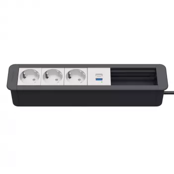 Kindermann CP Office Frame 6f 3xSt 1xUSB PD Desk Connectivity Hub