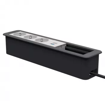 Kindermann CP Office Frame 6f 3xSt 1xUSB PD Desk Connectivity Hub