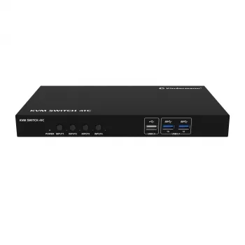 Kindermann KVM Switch 41C - 4-Port Digital KVM Switch with DVI-D, USB, Audio, EDID Emulation