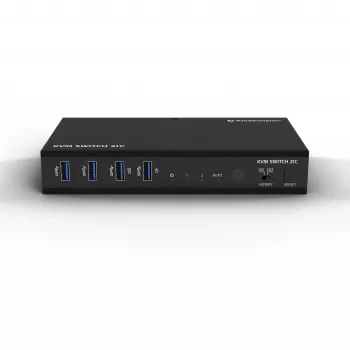 Kindermann KVM Switch 21C - 2-Port DVI-I KVM Switch with Audio and USB Hub