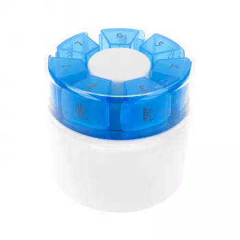 First Aid Only Pill Box with Pill Splitter Blue White