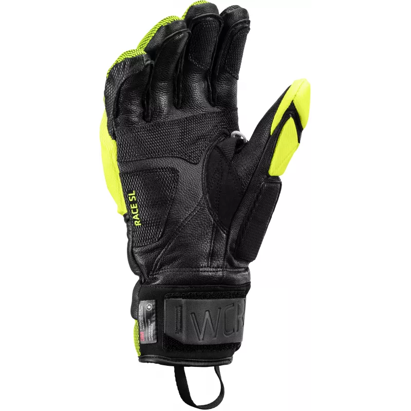 LEKI WCR Venom SL 3D Ski Racing Gloves Black/Yellow Size 10.0 (XL)