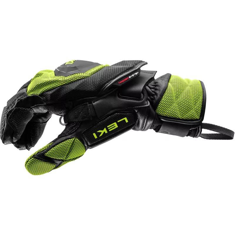 LEKI WCR Venom GS 3D Lobster Ski Racing Gloves 8.5 Black/Ice Lemon