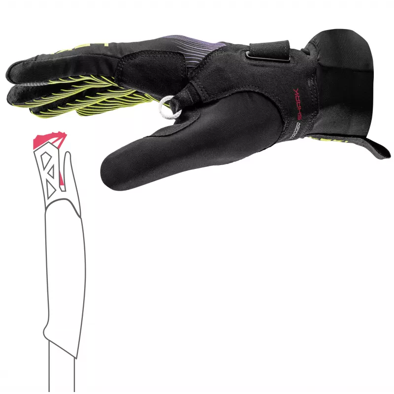 LEKI Ultratrail Storm TR Trail Running Gloves Black/Yellow/Violet Size 9.0 (L)