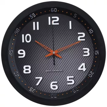 Technoline WT 8972 Wall Clock - Quartz - Analog - White Dial - Black Frame - 25.5 cm