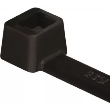 HellermannTyton T18L PA66W BK 100 Cable Tie, Black, 205 mm x 2.5 mm, 100 Pack