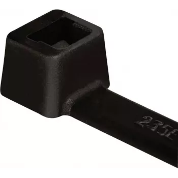 HellermannTyton T30R-W-BK-C1 Cable Tie, Internally Serrated, 150 mm x 3.5 mm, Black, Polyamide 6.6, 100 Pieces