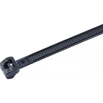 HellermannTyton OS-Series Outside Serrated Cable Tie, 245 x 4.6 mm, Black, Polyamide 6.6, 100 Pack (118-00018)