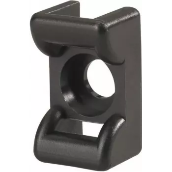 HellermannTyton KR6G5-PA66-BK (100) Screwable Mounting Base for Cable Ties, Black, 100 Pieces