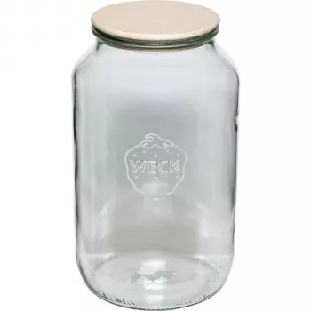 WECK Round Rim Jar 3L with Wooden Lid