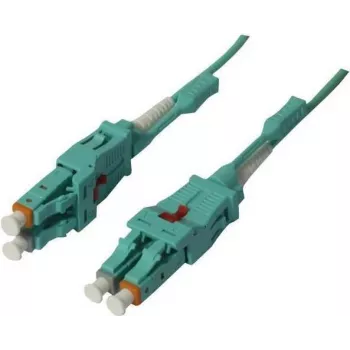SYNERGY21 Fiber Optic Patch Cable 10m LC-LC Duplex OM3 Uniboot Rotatable Push/Pull 2mm LSZH Aqua
