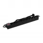 Synergy 21 ALLNET 19zbh 9x Schuko Socket Power Strip with Switch Black 1U Rackmount 2m Cable