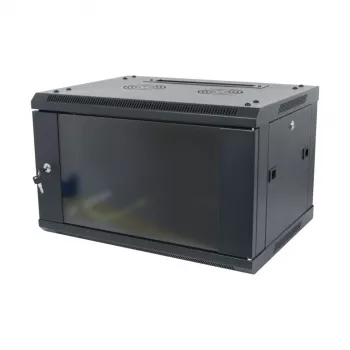 ALLNET SMA-Series 19 inch Wall-Mounted Housing 6U 1-Part 450mm Depth Black Flat Pack
