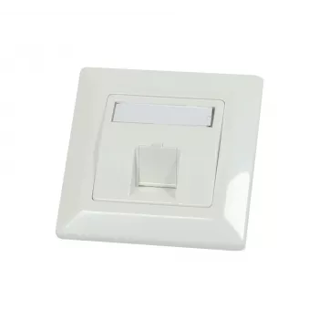 Synergy 21 Keystone Module Carrier Flush-Mount Wall Plate for 1x TP Module, Pure White, Square Outer Frame (S216322V2)