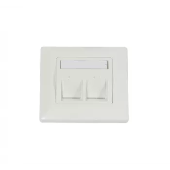 Synergy 21 Keystone Module Wall Plate, Flush-mounted, 2 Slots, Pure White, Square Frame (S216330V2)