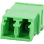 Synergy 21 S215678 LC/APC Fiber Optic Adapter Coupler Duplex Singlemode 9/125µm Ceramic PVC Flangeless Green with Laser Protection Shutter