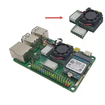 ALLNET Rock Pi 4C+ Heatsink Set (Rock4C+Heat-Set) - Passive Cooling Kit for Radxa Rock Pi 4C Plus