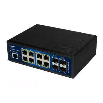 ALLNET ALL-SGI8112PM-BT Industrial Full Managed Layer2+ Gigabit Ethernet PoE++ Switch, 12-Port, 8x PoE++ (240W Budget)