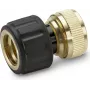 Kärcher Premium Line Hose Connector with Water Stop - 1/2 inch & 5/8 inch Compatible, Black/Yellow