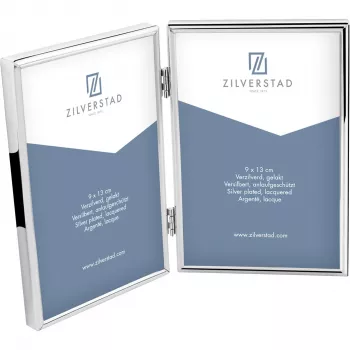 Zilverstad Sweet Memory 2x13x18 Metal Portrait Glossy Double Photo Frame Silver