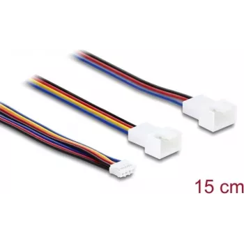Delock Y Fan Cable 1 x JST PH 4 Pin PWM Female to Male + 4 Pin (3 Pins Occupied) Male 15 cm