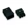 WAGO 770-113 Male Plug Connector, Straight, 2-Pole, 250 V, Black, WINSTA MINI
