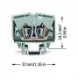 WAGO 264-701 Through Terminal Block, 6 mm², 800 V, Gray, CAGE CLAMP®