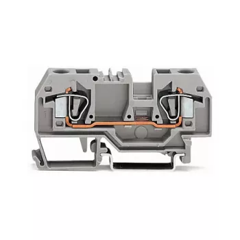 WAGO 282-901 3-Conductor CAGE CLAMP Terminal Block, 10 mm², Gray, DIN-rail 35