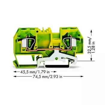 WAGO Ground Conductor Terminal Block Green-Yellow 0.2-6 mm² 282-907