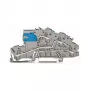 WAGO 2003-7641 TOPJOB® S 3-Conductor Through Terminal Block, 2.5 mm², 400 V, Gray