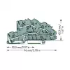 WAGO 2003-7645 TOPJOB S 4-Conductor Through Terminal Block, Grey, 32A, 1000V, Push-in CAGE CLAMP, DIN Rail