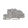 WAGO 2003-7645 TOPJOB S 4-Conductor Through Terminal Block, Grey, 32A, 1000V, Push-in CAGE CLAMP, DIN Rail
