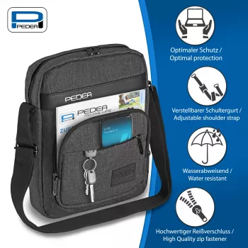 PEDEA Tablet Shoulder Bag URBAN compact 25.8 cm (10.2 inch), Grey