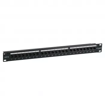 EFB-Elektronik ECOLAN Patch Panel UTP 24xRJ45 Cat.6 19 inch 1U RAL9005 Black