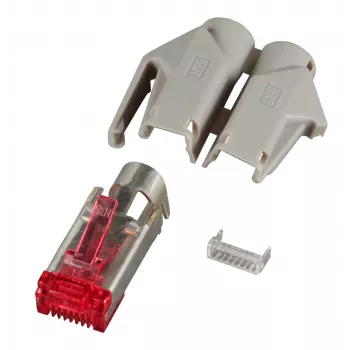 EFB RJ45-Hirose Connector STP, TM21 Grey, 100 Pieces, 3 Elements, Cat. 6