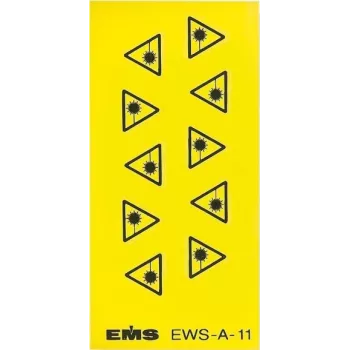 EFB Elektronik Laser Radiation Warning Label, Self-Adhesive, 50x50 mm, Yellow/Black, 10 Pieces