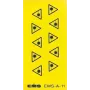EFB Elektronik Laser Radiation Warning Label, Self-Adhesive, 50x50 mm, Yellow/Black, 10 Pieces