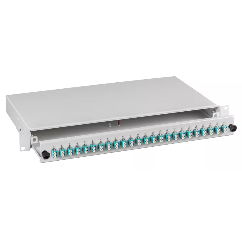 EFB-Elektronik Splice Box Black LC 9/125µm OS2 Pull-Out 24 Pigtails / 12 Couplers