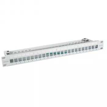 EFB Elektronik 19-inch 24-Port 1U Empty Patch Panel for Keystone Modules, RAL7035 (Light Grey)